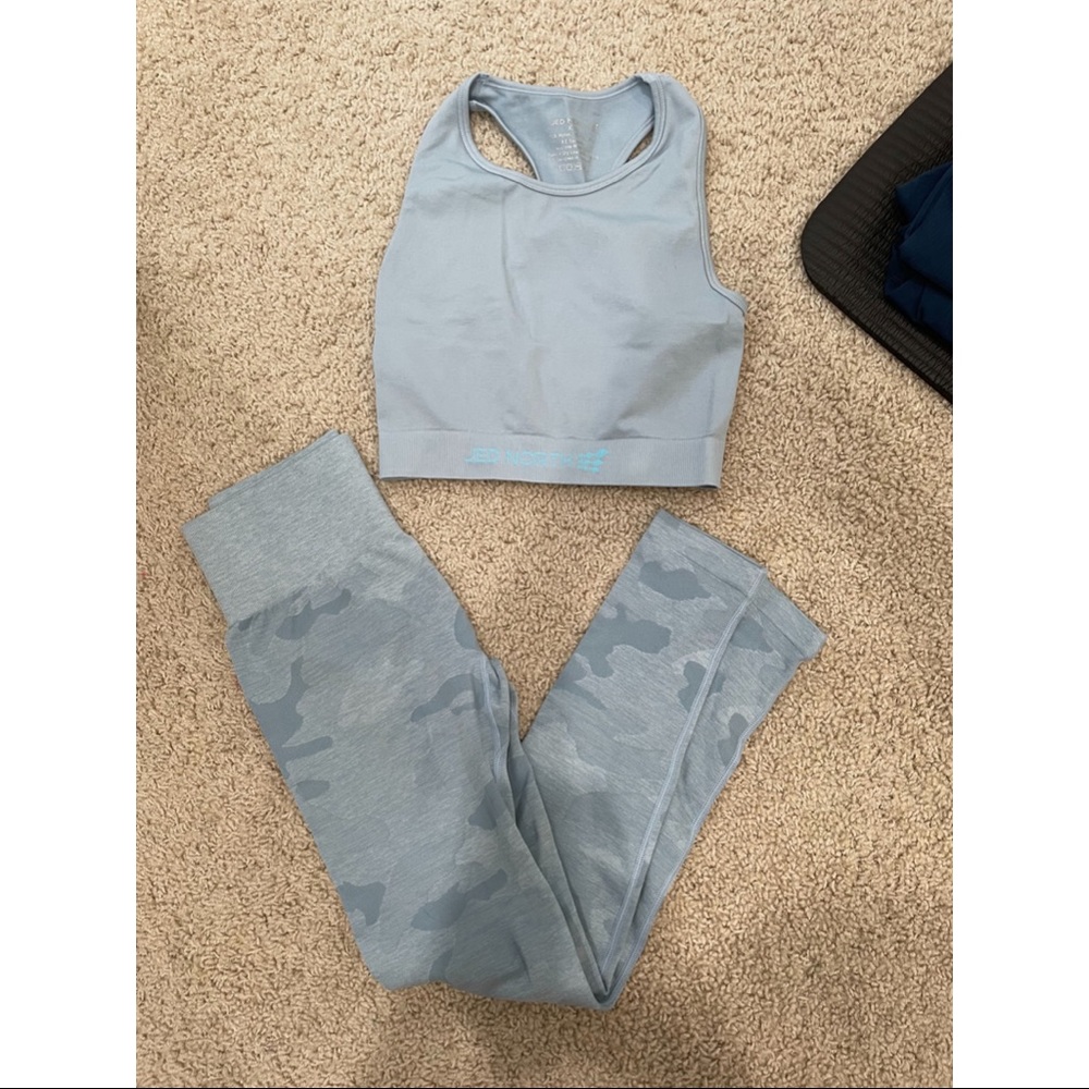 Jed north light blue camo matching set